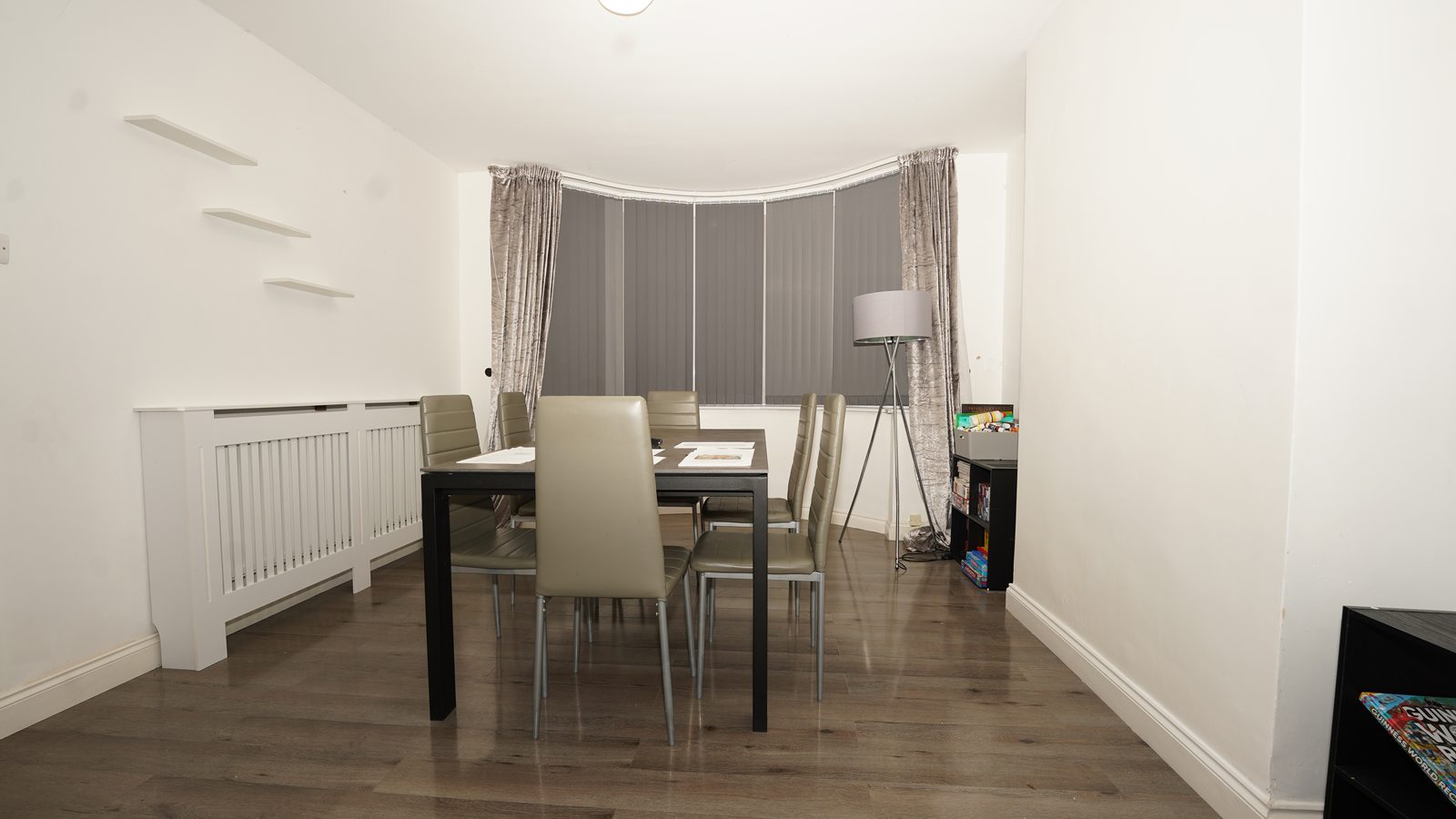 A bright dining room used for family mealtimes