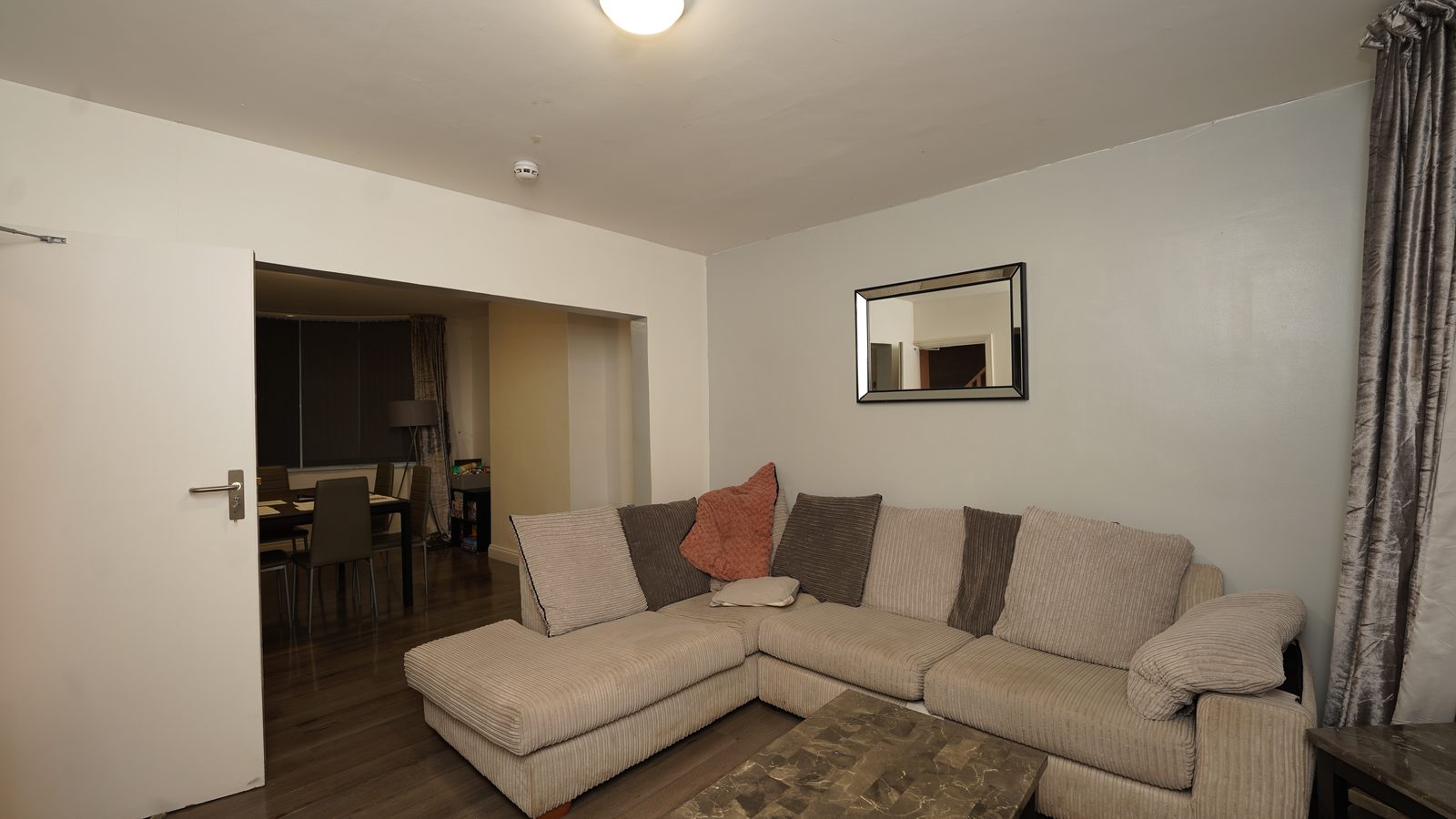 A warm, comfortable living room inside one of our homes